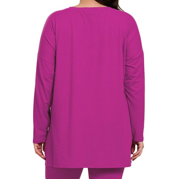 V‑Neck Long‑Sleeve Loungewear Leggings Set – Buttery Soft Brushed DTY Microfiber - Picture 5 of 5